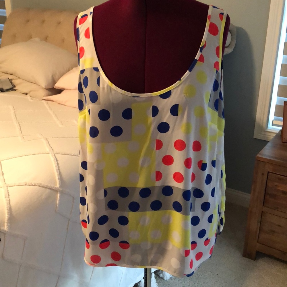 Multicolored polka dot tank top